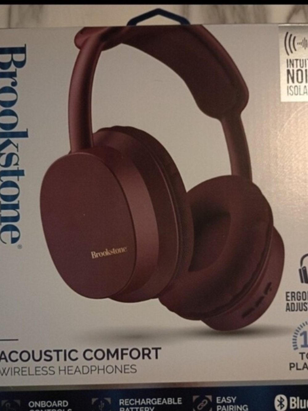 Brookstone Wireless On-Ear Headphones - Burgundy